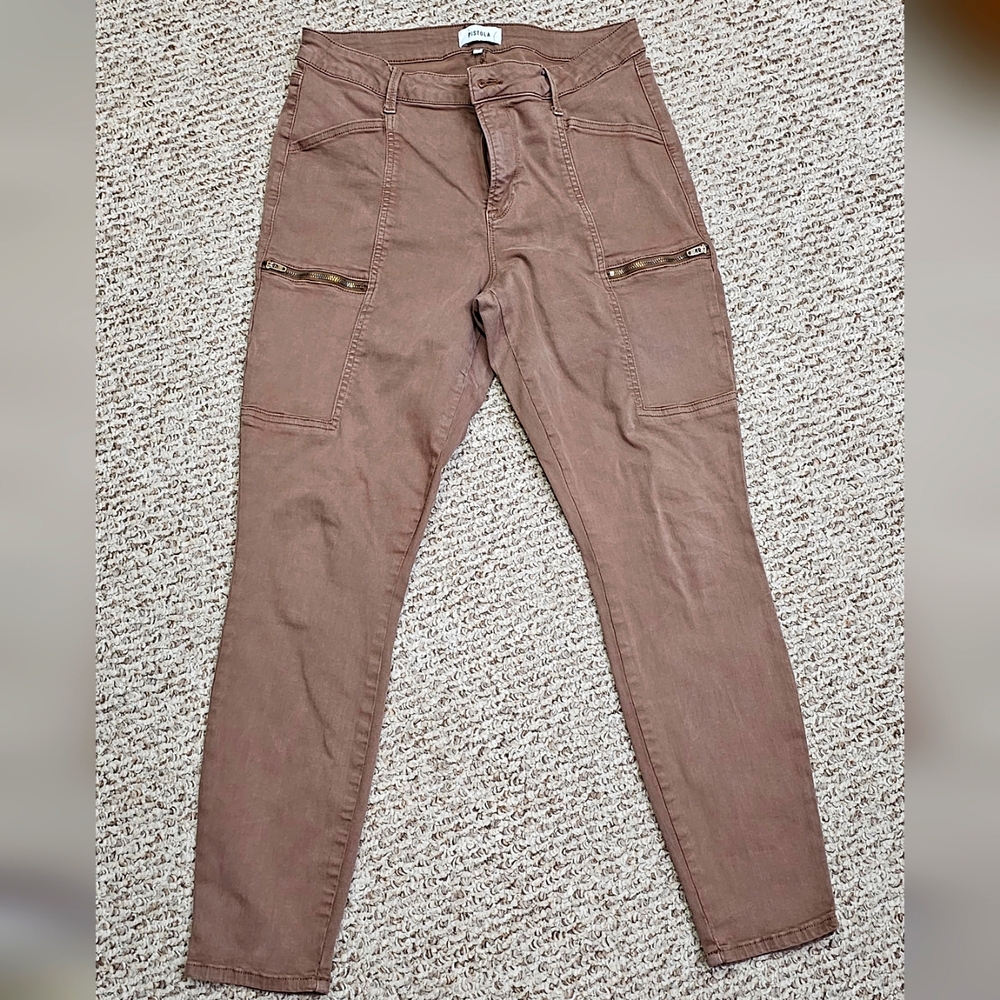Brown Skinny Cargo Pants